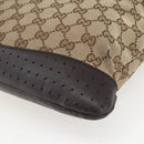 GUCCI GG Canvas Shoulder Bag Beige Silver 145857 Auth 151556-12