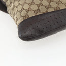 GUCCI GG Canvas Shoulder Bag Beige Silver 145857 Auth 151556-13