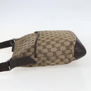 GUCCI GG Canvas Shoulder Bag Beige Silver 145857 Auth 151556-4