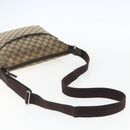 GUCCI GG Canvas Shoulder Bag Beige Silver 145857 Auth 151556-7