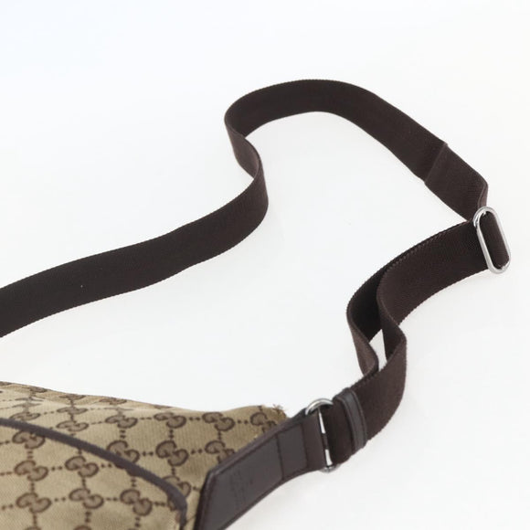 GUCCI GG Canvas Shoulder Bag Beige Silver 145857 Auth 151556