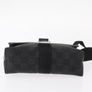 GUCCI GG Canvas Waist Bag Black Silver 131236 Auth 151557-5