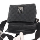 GUCCI GG Canvas Waist Bag Black Silver 131236 Auth 151557-10