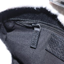 GUCCI GG Canvas Waist Bag Black Silver 131236 Auth 151557-22