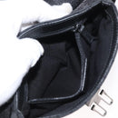 GUCCI GG Canvas Waist Bag Black Silver 131236 Auth 151557-23