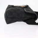 GUCCI GG Canvas Waist Bag Black Silver 131236 Auth 151557-3