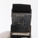 GUCCI GG Canvas Waist Bag Black Silver 131236 Auth 151557-8