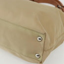 PRADA Hand Bag Nylon Beige Silver Auth 151559-9