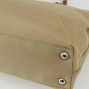 PRADA Hand Bag Nylon Beige Silver Auth 151559-15