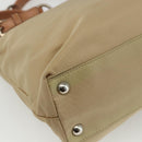 PRADA Hand Bag Nylon Beige Silver Auth 151559-16