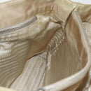 PRADA Hand Bag Nylon Beige Silver Auth 151559-20