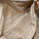 PRADA Hand Bag Nylon Beige Silver Auth 151559-22