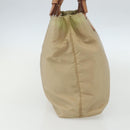 PRADA Hand Bag Nylon Beige Silver Auth 151559-3