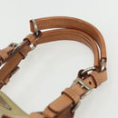 PRADA Hand Bag Nylon Beige Silver Auth 151559-8