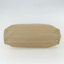 PRADA Hand Bag Nylon Beige Silver Auth 151559-5