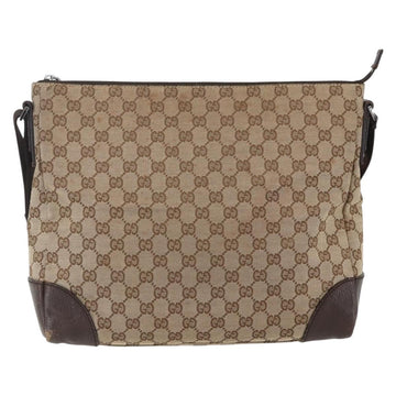 GUCCI GG Canvas Shoulder Bag Beige Silver 110054 Auth 151560 - 0