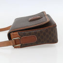 CELINE Macadam Canvas Shoulder Bag PVC Leather Brown Gold Auth 151561-4