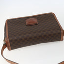 CELINE Macadam Canvas Shoulder Bag PVC Leather Brown Gold Auth 151561-6