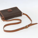 CELINE Macadam Canvas Shoulder Bag PVC Leather Brown Gold Auth 151561-7