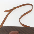 CELINE Macadam Canvas Shoulder Bag PVC Leather Brown Gold Auth 151561-8
