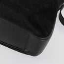 GUCCI Bamboo Shoulder Bag Suede 2way Black Gold 001 2113 1577 Auth 151562-15
