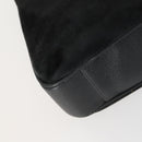 GUCCI Bamboo Shoulder Bag Suede 2way Black Gold 001 2113 1577 Auth 151562-16