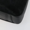 GUCCI Bamboo Shoulder Bag Suede 2way Black Gold 001 2113 1577 Auth 151562-17