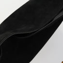 GUCCI Bamboo Shoulder Bag Suede 2way Black Gold 001 2113 1577 Auth 151562-6