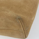 GUCCI Hand Bag Suede Beige Auth 151564-10