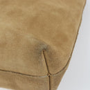 GUCCI Hand Bag Suede Beige Auth 151564-12