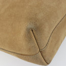 GUCCI Hand Bag Suede Beige Auth 151564-13