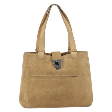 GUCCI Hand Bag Suede Beige Auth 151564 - 0