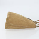 GUCCI Hand Bag Suede Beige Auth 151564-4