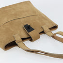 GUCCI Hand Bag Suede Beige Auth 151564-6