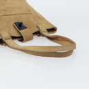 GUCCI Hand Bag Suede Beige Auth 151564-7