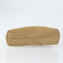 GUCCI Hand Bag Suede Beige Auth 151564-9