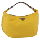 PRADA Shoulder Bag Nylon Yellow Silver Auth 151569-1
