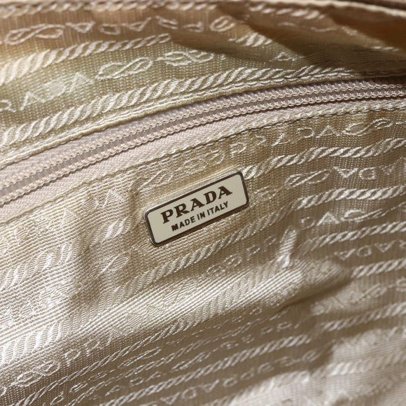 PRADA Shoulder Bag Nylon Yellow Silver Auth 151569
