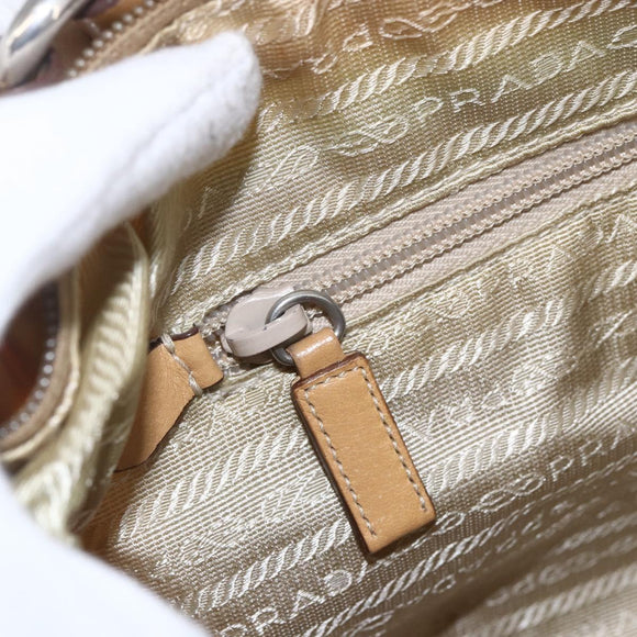 PRADA Shoulder Bag Nylon Yellow Silver Auth 151569