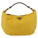 PRADA Shoulder Bag Nylon Yellow Silver Auth 151569-2