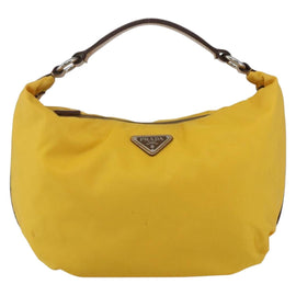 PRADA Shoulder Bag Nylon Yellow Silver Auth 151569 - 0