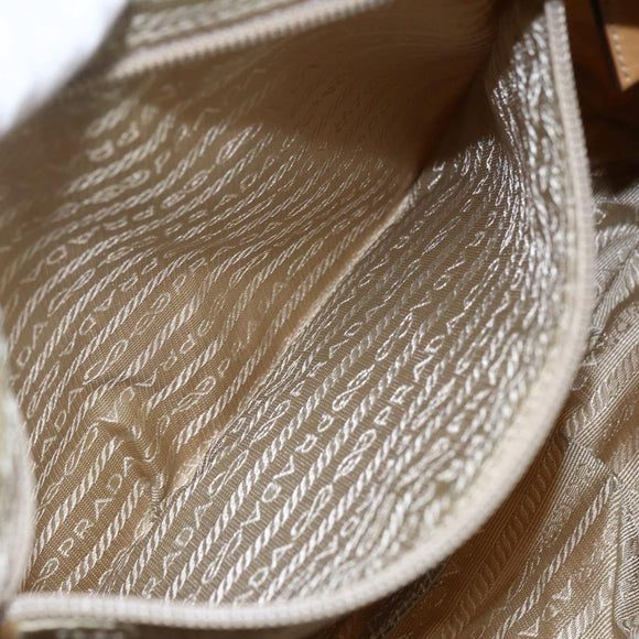 PRADA Shoulder Bag Nylon Yellow Silver Auth 151569