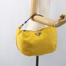 PRADA Shoulder Bag Nylon Yellow Silver Auth 151569-23