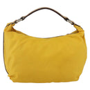 PRADA Shoulder Bag Nylon Yellow Silver Auth 151569-3