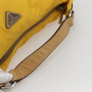 PRADA Shoulder Bag Nylon Yellow Silver Auth 151569-7