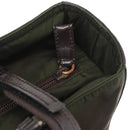 PRADA Hand Bag Nylon Khaki Silver Auth 151570-10