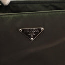 PRADA Hand Bag Nylon Khaki Silver Auth 151570-17