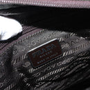 PRADA Hand Bag Nylon Khaki Silver Auth 151570-18