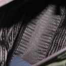 PRADA Hand Bag Nylon Khaki Silver Auth 151570-11