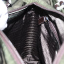 PRADA Hand Bag Nylon Khaki Silver Auth 151570-20